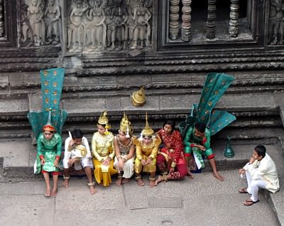 Performers inside Ankor Wat