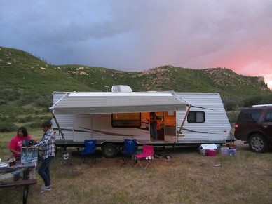 Scrambling in the smoke as wildfire rage near Mesa Verde Nat'l Park. Hey, somebody adjust the awning!