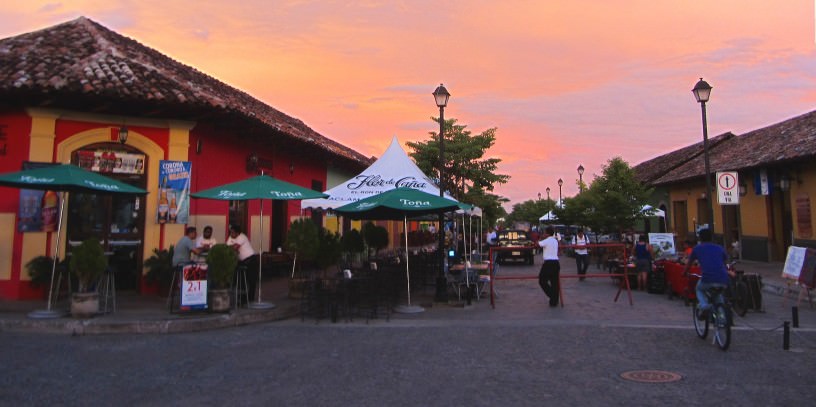 Dusk falls on Grenada, Nicaragua