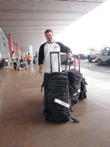 Waiting for a Taxi at Beijing Airport.