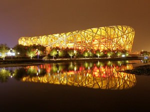 The Bird's Nest stadium from 2008 Olympics